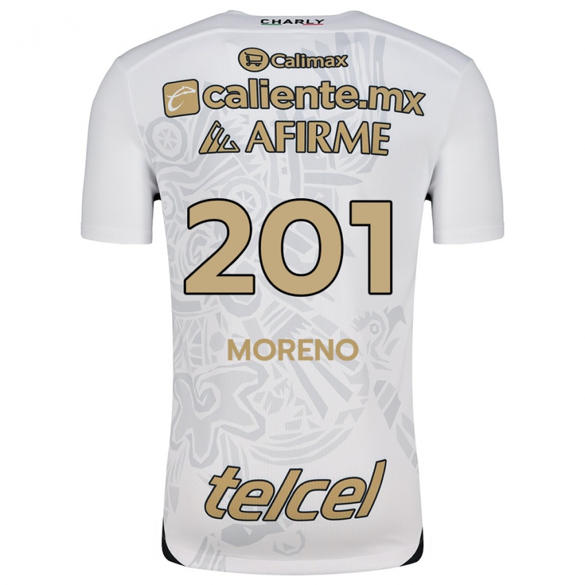 Kinder Jesús Moreno #201 Weiß Schwarz Auswärtstrikot Trikot 2024/25 T-Shirt