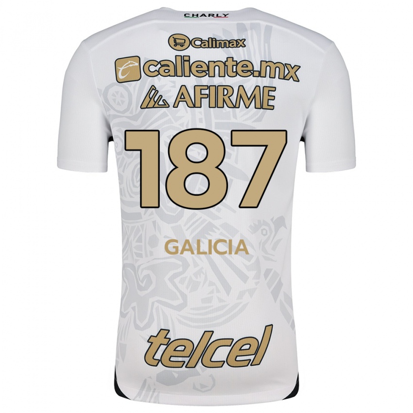 Kinder Carlos Galicia #187 Weiß Schwarz Auswärtstrikot Trikot 2024/25 T-Shirt