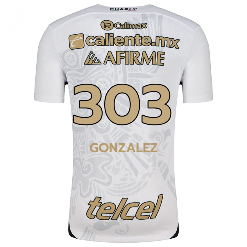 Kinder Osmar González #303 Weiß Schwarz Auswärtstrikot Trikot 2024/25 T-Shirt