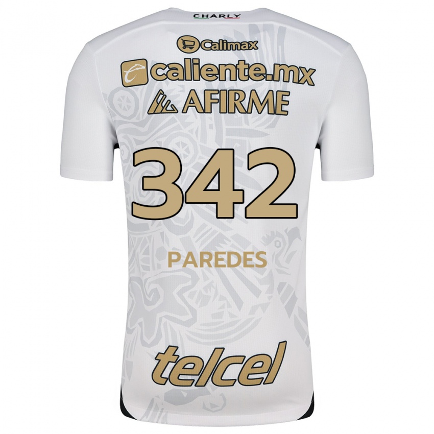 Kinder Santiago Paredes #342 Weiß Schwarz Auswärtstrikot Trikot 2024/25 T-Shirt