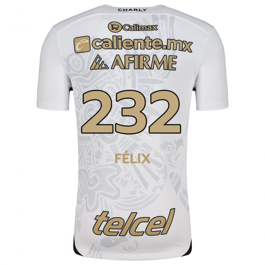 Kinder Erick Félix #232 Weiß Schwarz Auswärtstrikot Trikot 2024/25 T-Shirt