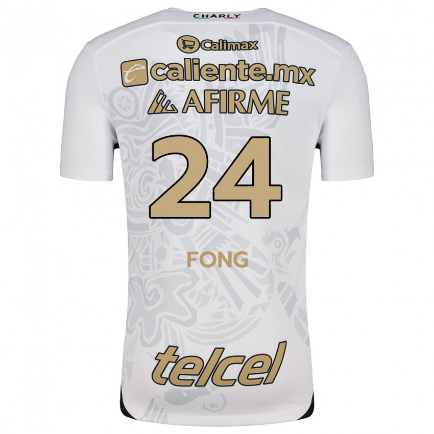 Kinder Michel Fong #24 Weiß Schwarz Auswärtstrikot Trikot 2024/25 T-Shirt