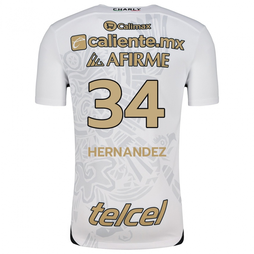 Kinder Kimberly Hernández #34 Weiß Schwarz Auswärtstrikot Trikot 2024/25 T-Shirt