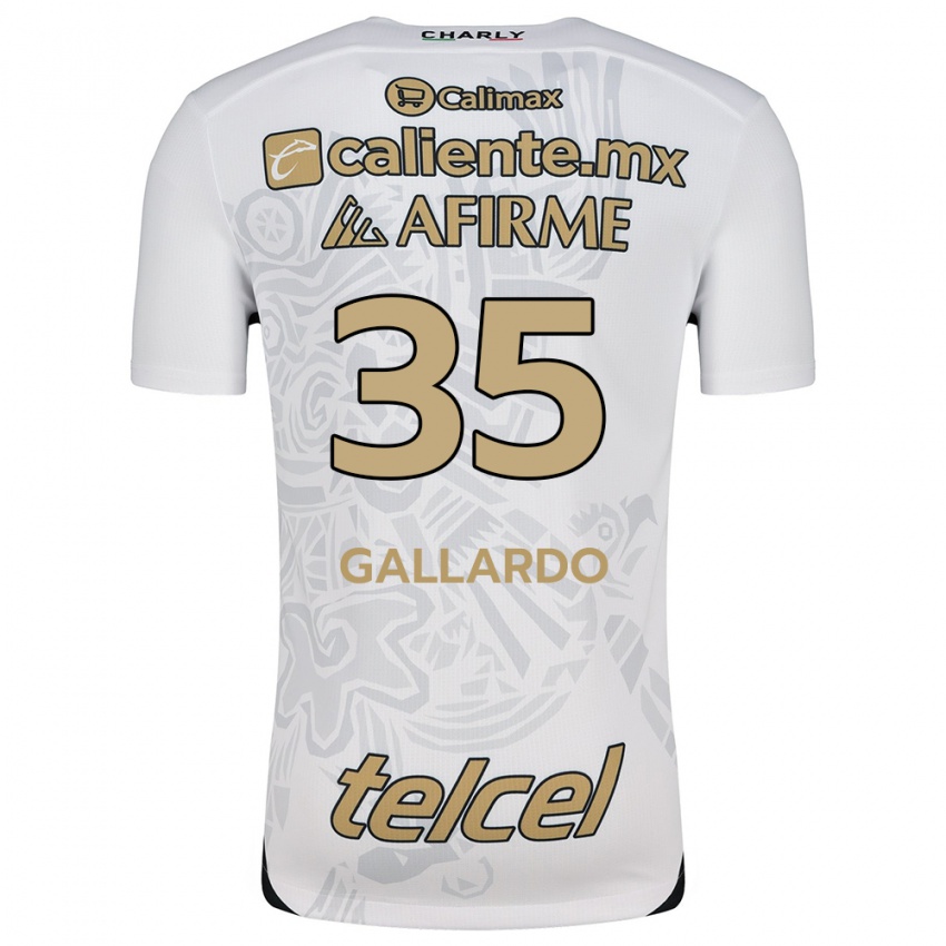 Kinder Gloriaisabel Gallardo #35 Weiß Schwarz Auswärtstrikot Trikot 2024/25 T-Shirt