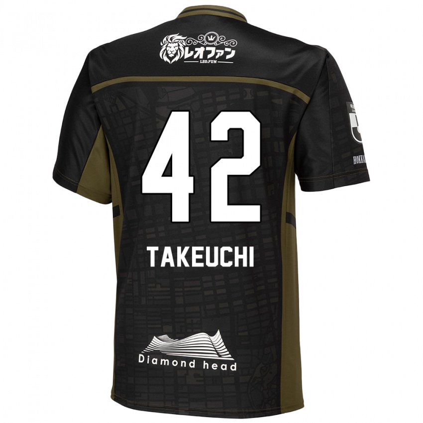 Kinder Ryuma Takeuchi #42 Schwarz Grün Auswärtstrikot Trikot 2024/25 T-Shirt