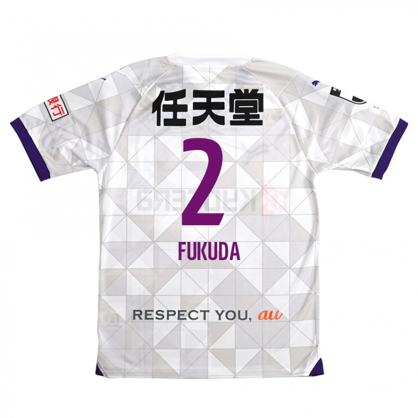 Kinder Shinnosuke Fukuda #2 Weiß Lila Auswärtstrikot Trikot 2024/25 T-Shirt