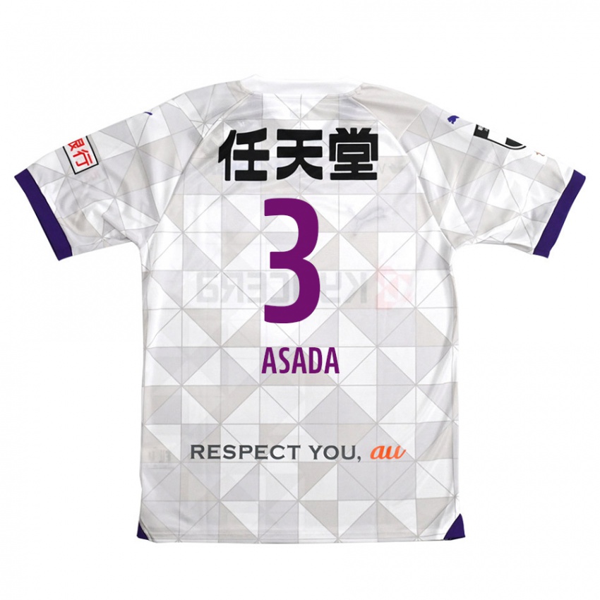 Kinder Shogo Asada #3 Weiß Lila Auswärtstrikot Trikot 2024/25 T-Shirt