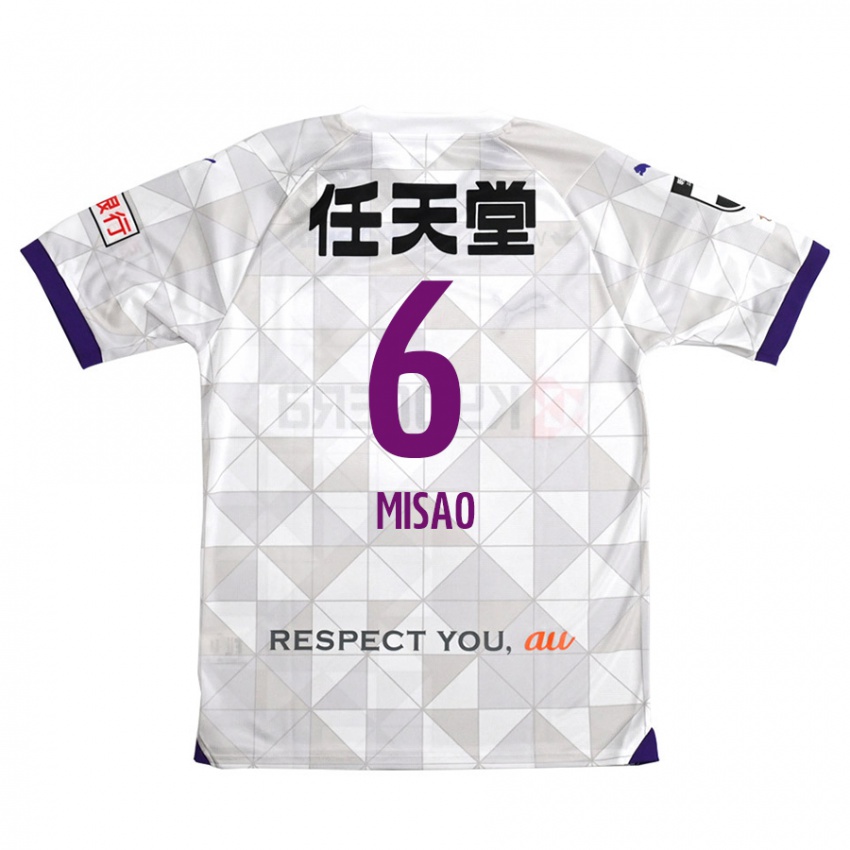 Kinder Yuto Misao #6 Weiß Lila Auswärtstrikot Trikot 2024/25 T-Shirt