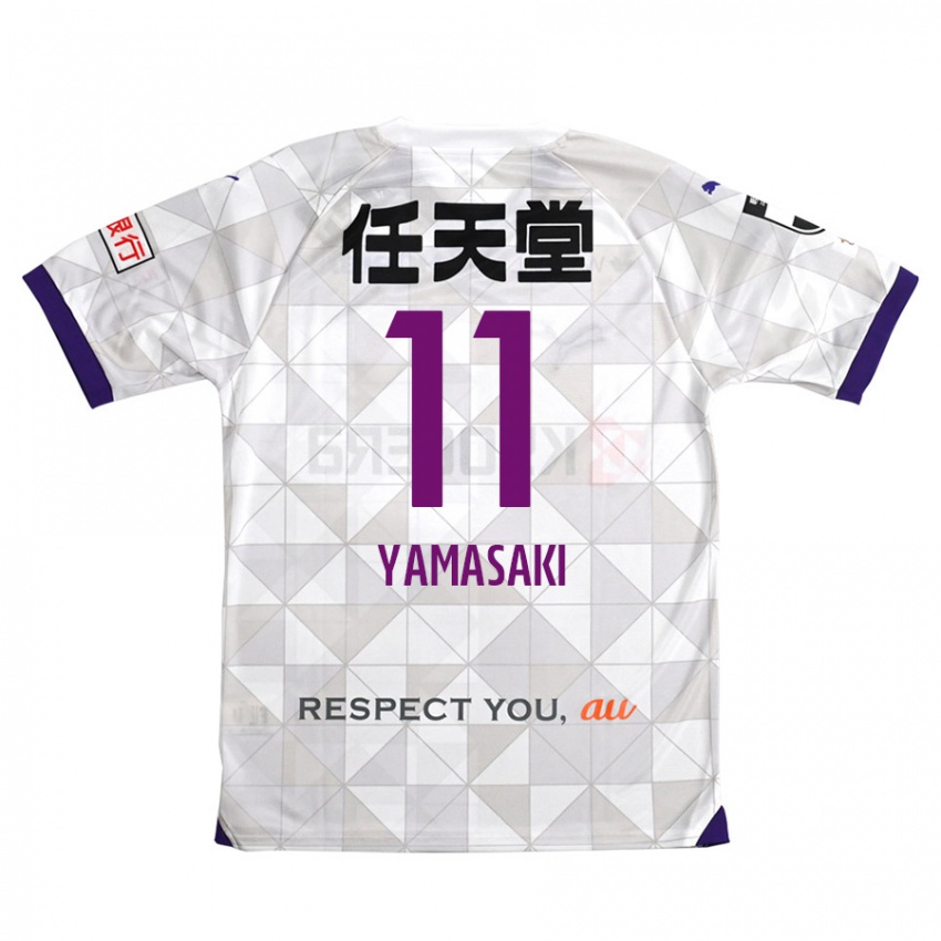 Kinder Ryogo Yamasaki #11 Weiß Lila Auswärtstrikot Trikot 2024/25 T-Shirt