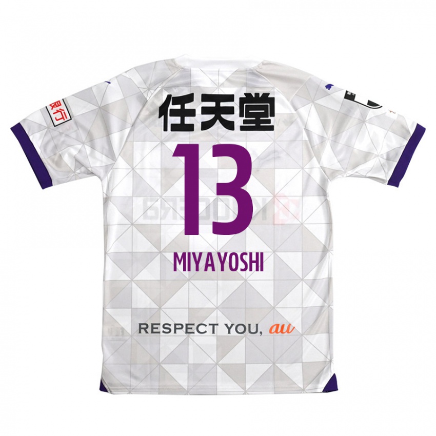 Kinder Takumi Miyayoshi #13 Weiß Lila Auswärtstrikot Trikot 2024/25 T-Shirt