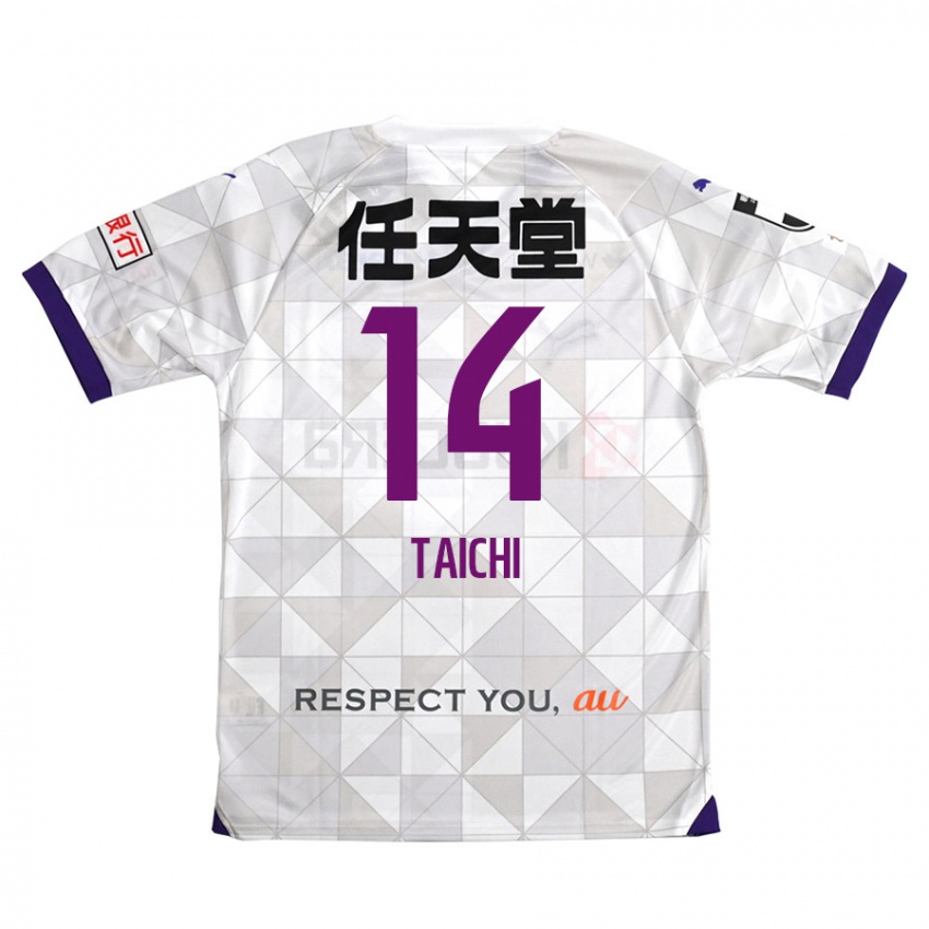 Kinder Taichi Hara #14 Weiß Lila Auswärtstrikot Trikot 2024/25 T-Shirt