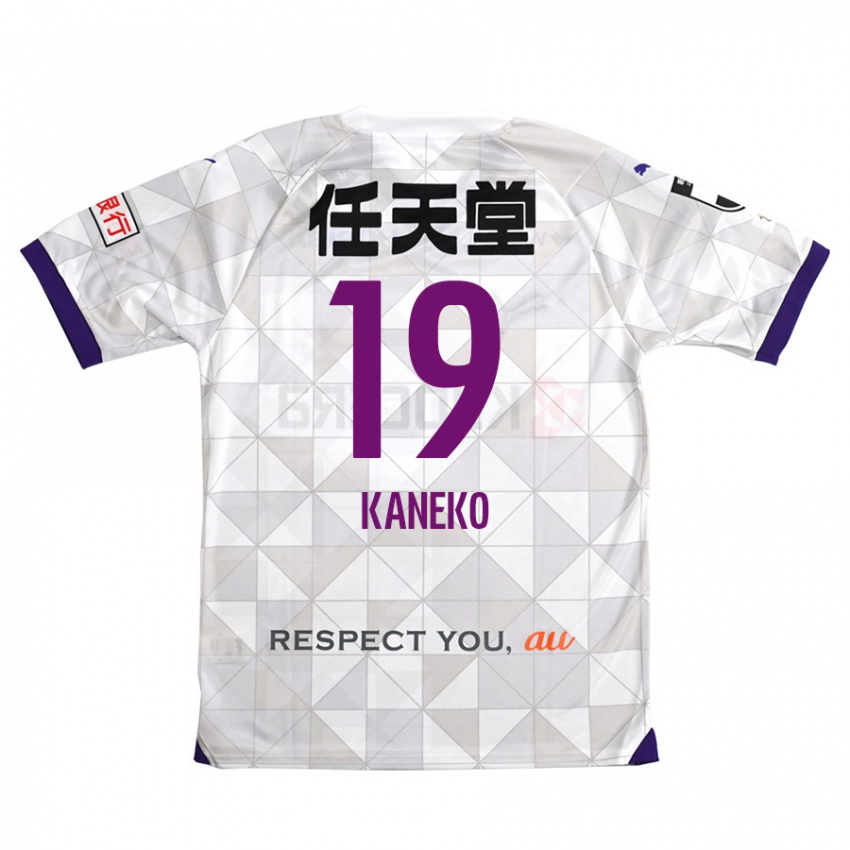 Kinder Daiki Kaneko #19 Weiß Lila Auswärtstrikot Trikot 2024/25 T-Shirt