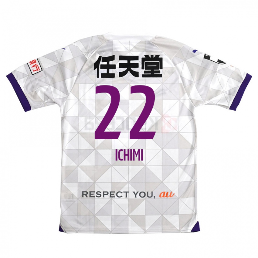 Kinder Kazunari Ichimi #22 Weiß Lila Auswärtstrikot Trikot 2024/25 T-Shirt