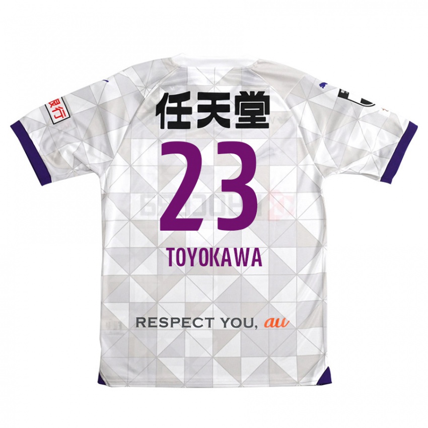 Kinder Yuta Toyokawa #23 Weiß Lila Auswärtstrikot Trikot 2024/25 T-Shirt