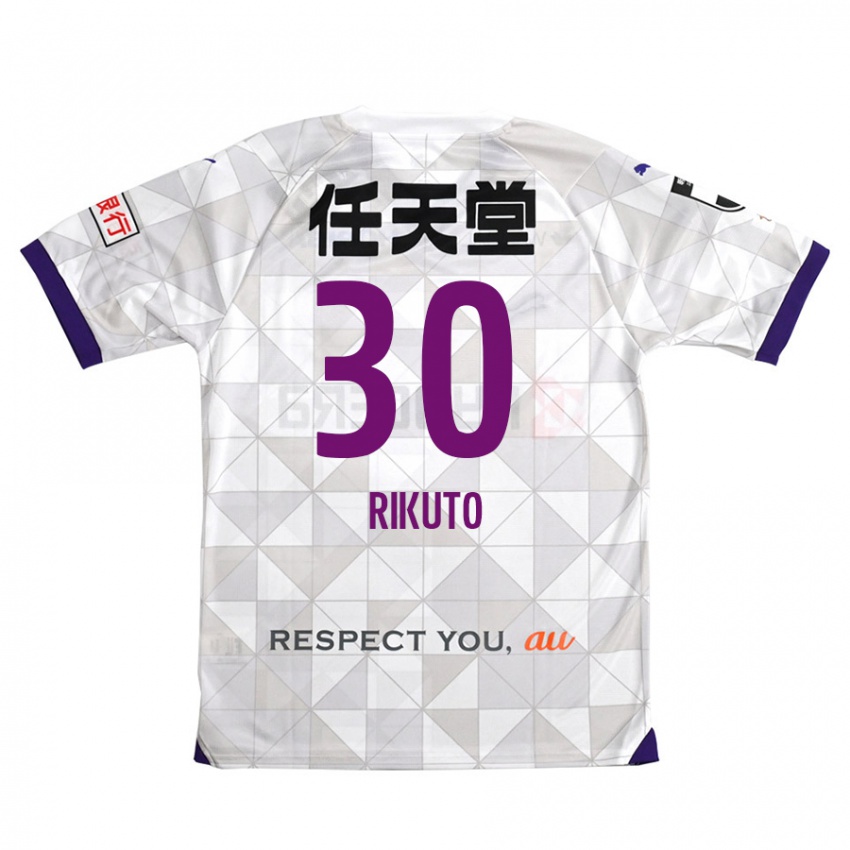 Kinder Rikuto Iida #30 Weiß Lila Auswärtstrikot Trikot 2024/25 T-Shirt