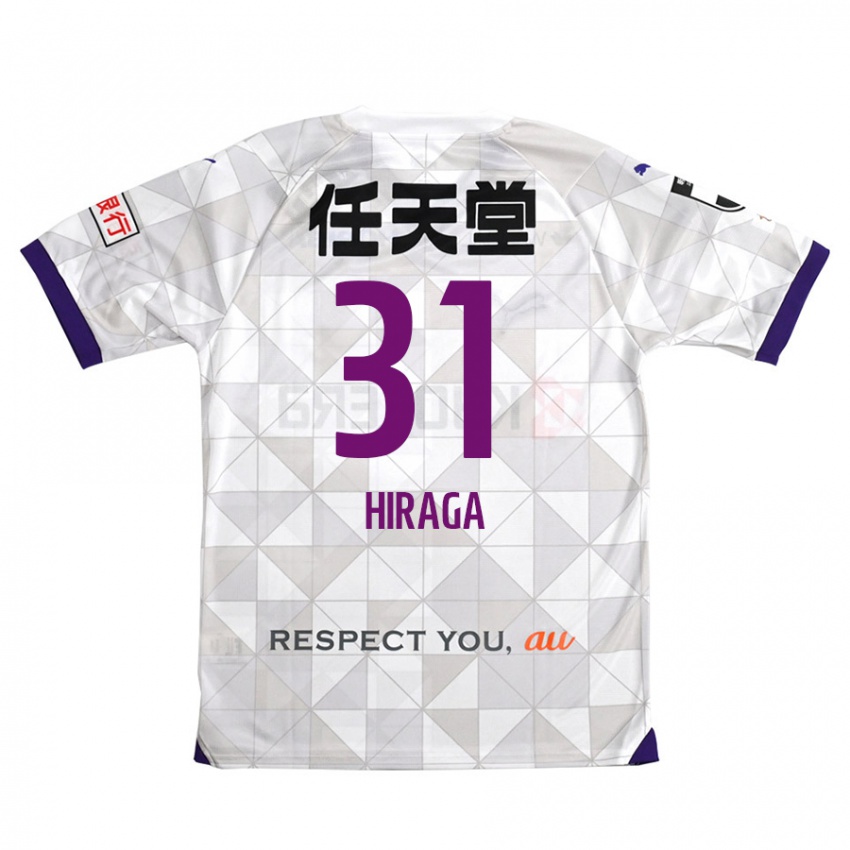 Kinder Sora Hiraga #31 Weiß Lila Auswärtstrikot Trikot 2024/25 T-Shirt