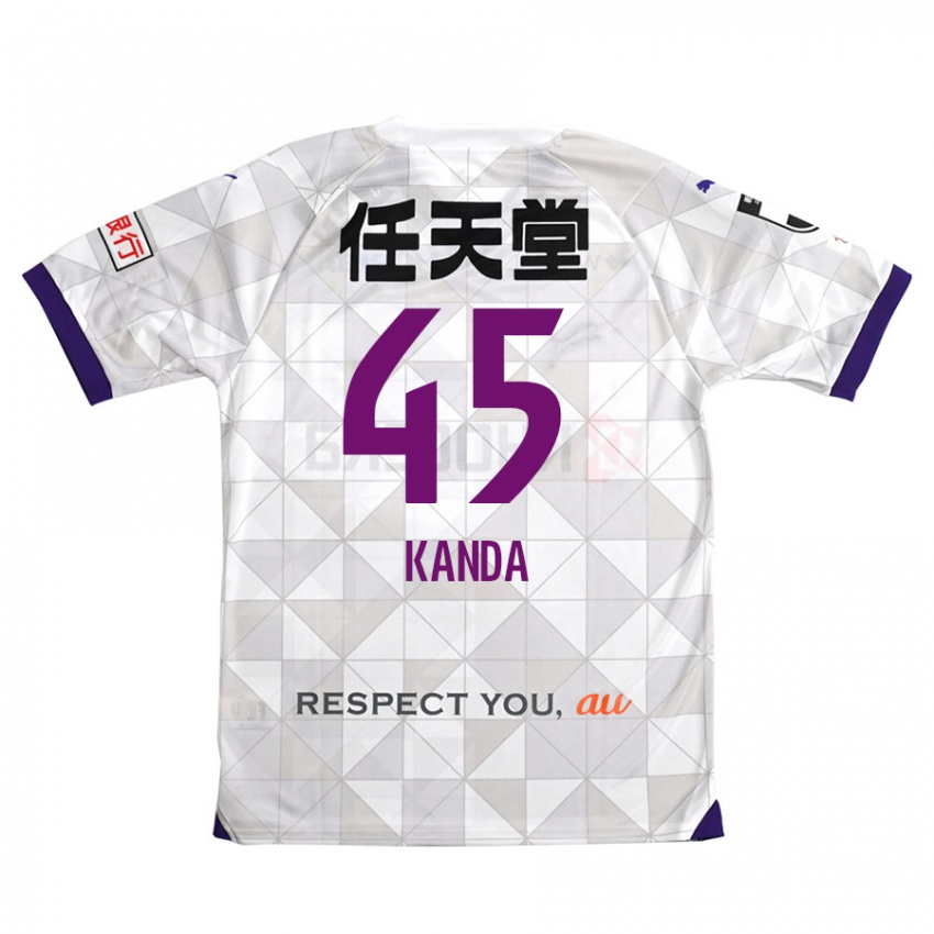 Kinder Kotaro Kanda #45 Weiß Lila Auswärtstrikot Trikot 2024/25 T-Shirt