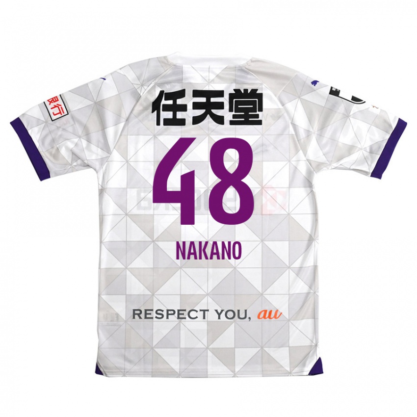 Kinder Ryuma Nakano #48 Weiß Lila Auswärtstrikot Trikot 2024/25 T-Shirt