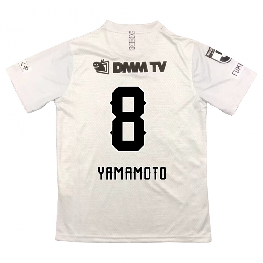 Kinder Shunsuke Yamamoto #8 Grauschwarz Auswärtstrikot Trikot 2024/25 T-Shirt