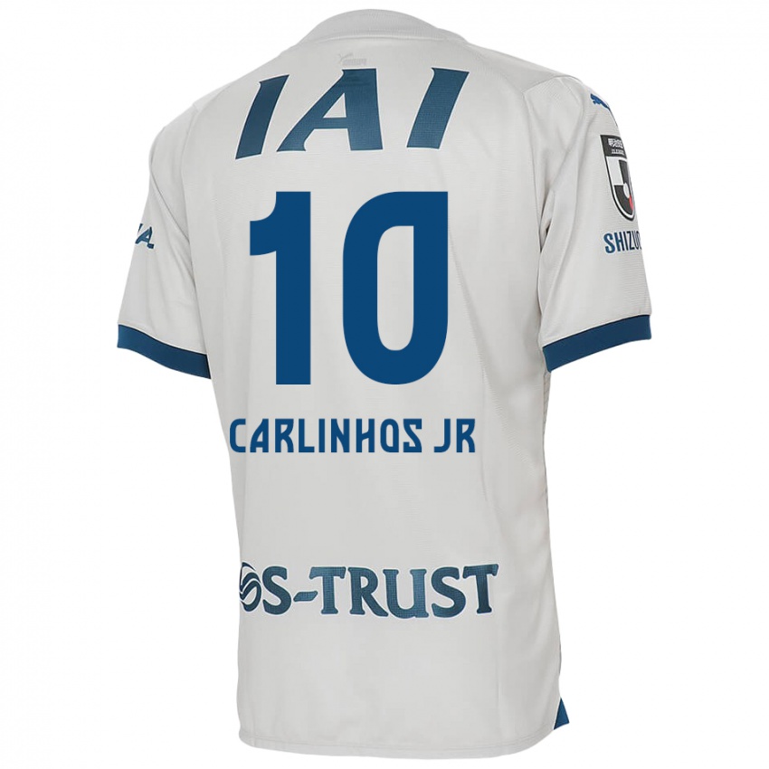 Kinder Carlinhos Junior #10 Weiß Blau Auswärtstrikot Trikot 2024/25 T-Shirt