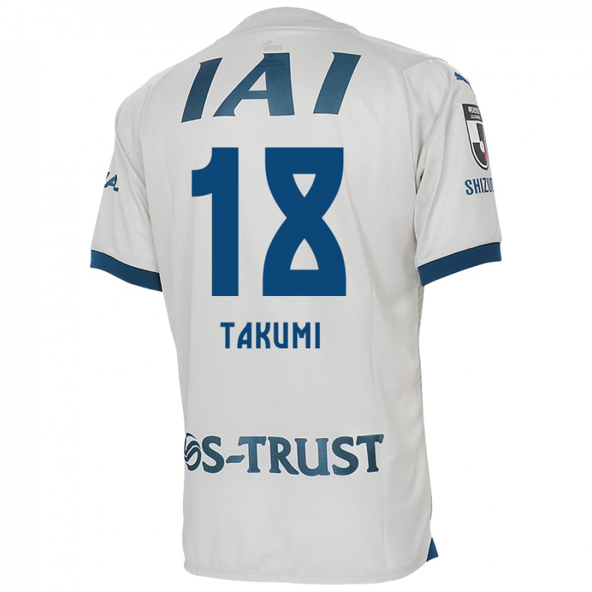 Kinder Takumi Kato #18 Weiß Blau Auswärtstrikot Trikot 2024/25 T-Shirt