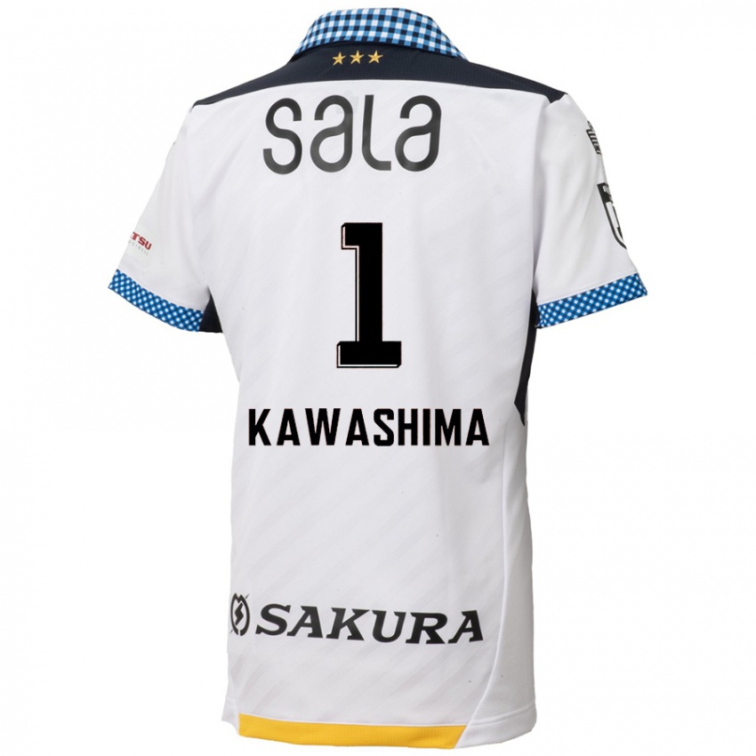 Kinder Eiji Kawashima #1 Weiß Schwarz Auswärtstrikot Trikot 2024/25 T-Shirt