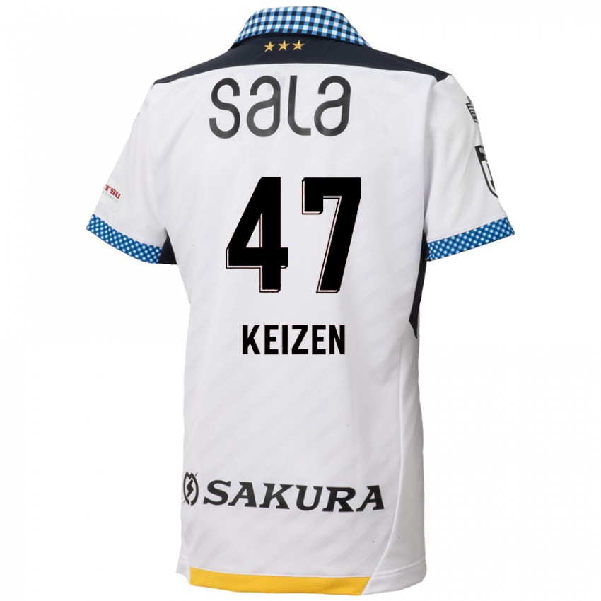 Kinder Keizen Iida #47 Weiß Schwarz Auswärtstrikot Trikot 2024/25 T-Shirt