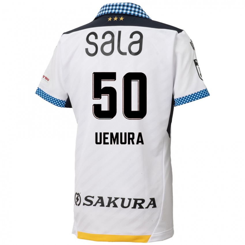 Kinder Hiroto Uemura #50 Weiß Schwarz Auswärtstrikot Trikot 2024/25 T-Shirt