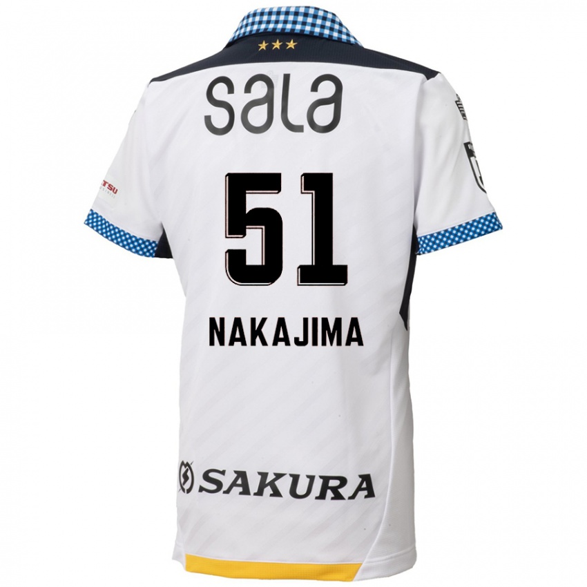 Kinder Keitaro Nakajima #51 Weiß Schwarz Auswärtstrikot Trikot 2024/25 T-Shirt