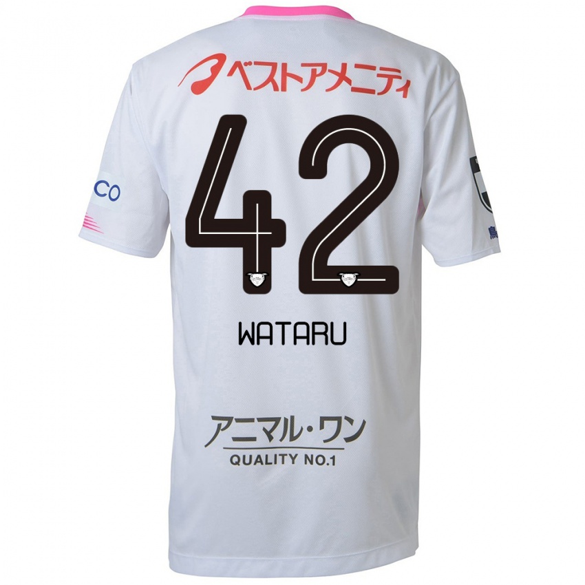 Kinder Wataru Harada #42 Weiß Blau Rosa Auswärtstrikot Trikot 2024/25 T-Shirt