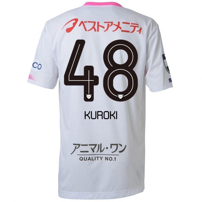 Kinder Yuya Kuroki #48 Weiß Blau Rosa Auswärtstrikot Trikot 2024/25 T-Shirt