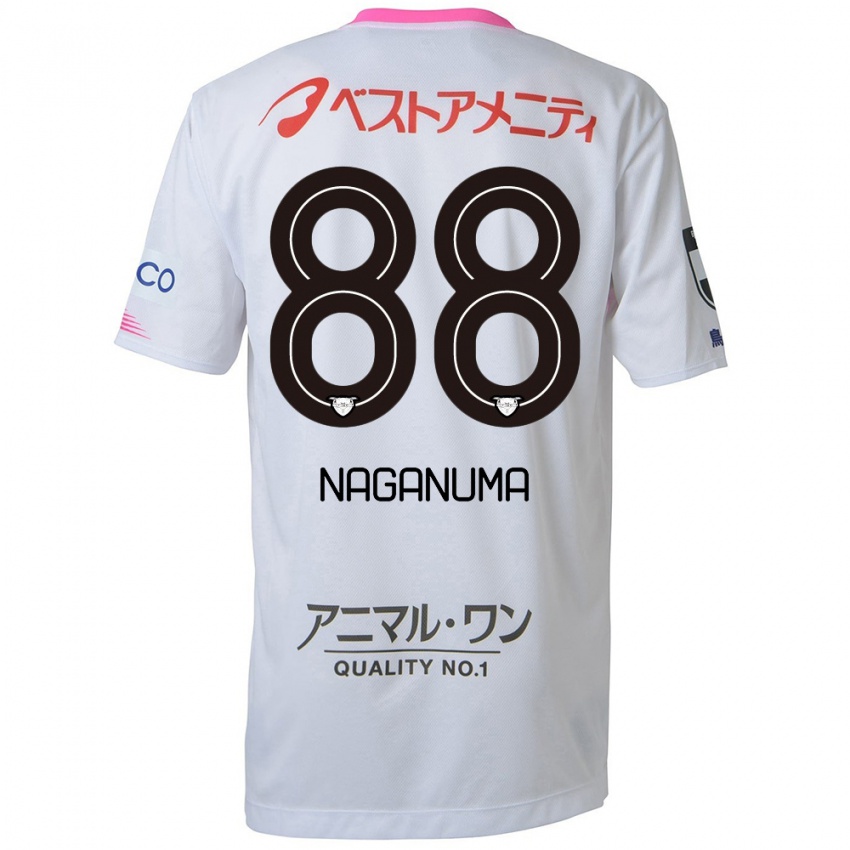 Kinder Yoichi Naganuma #88 Weiß Blau Rosa Auswärtstrikot Trikot 2024/25 T-Shirt