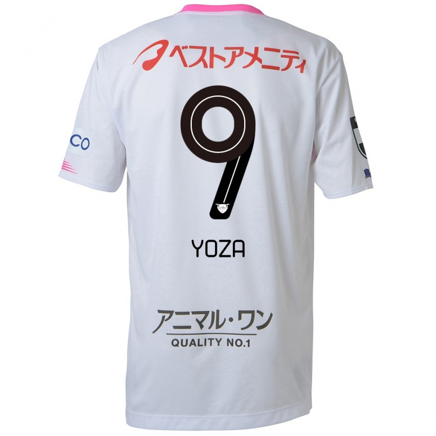 Kinder Tomomichi Yoza #9 Weiß Blau Rosa Auswärtstrikot Trikot 2024/25 T-Shirt