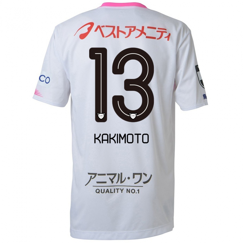 Kinder Yuto Kakimoto #13 Weiß Blau Rosa Auswärtstrikot Trikot 2024/25 T-Shirt