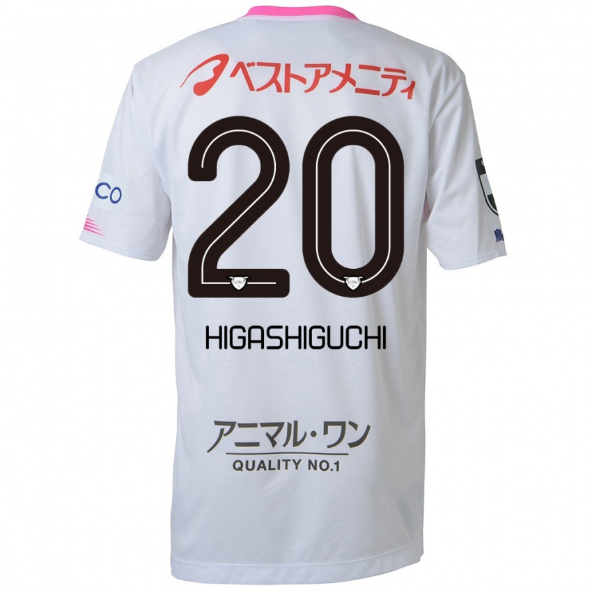 Kinder Aitaro Higashiguchi #20 Weiß Blau Rosa Auswärtstrikot Trikot 2024/25 T-Shirt