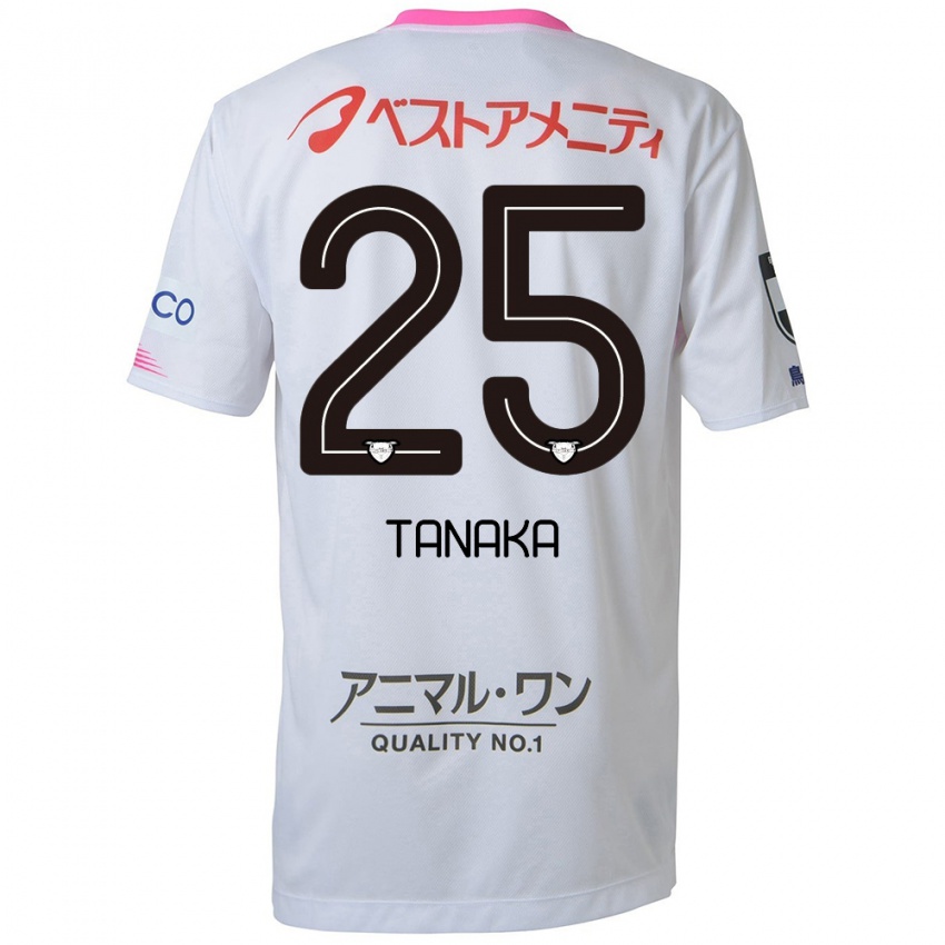 Kinder Yuto Tanaka #25 Weiß Blau Rosa Auswärtstrikot Trikot 2024/25 T-Shirt