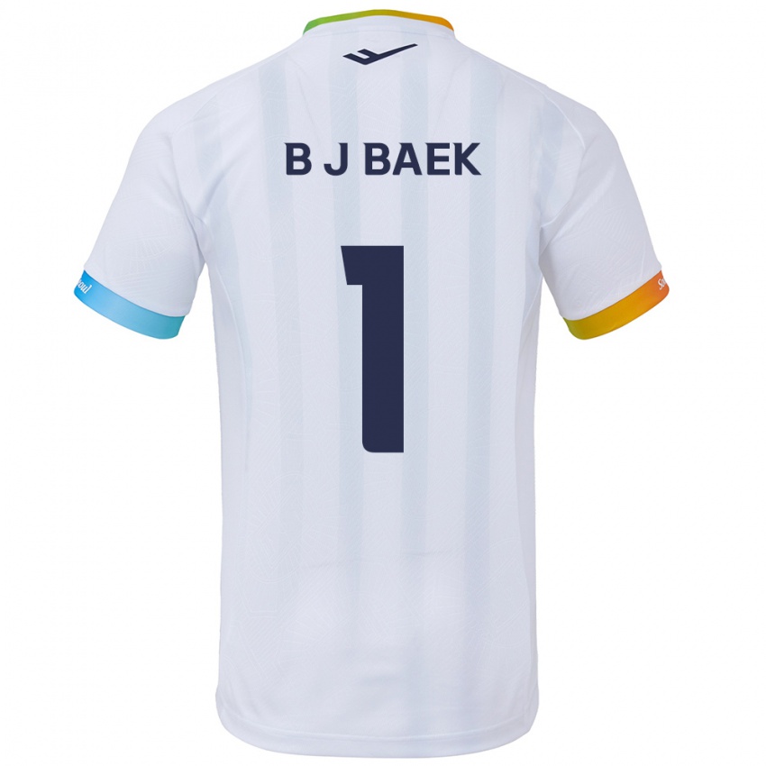 Kinder Jong-Beom Baek #1 Weiß Blau Auswärtstrikot Trikot 2024/25 T-Shirt