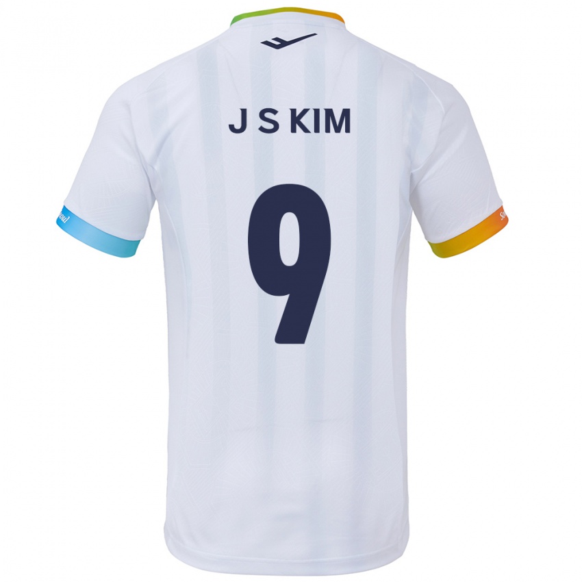 Kinder Shin-Jin Kim #9 Weiß Blau Auswärtstrikot Trikot 2024/25 T-Shirt