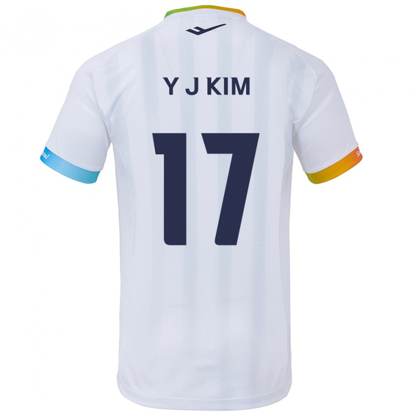 Kinder Jin-Ya Kim #17 Weiß Blau Auswärtstrikot Trikot 2024/25 T-Shirt