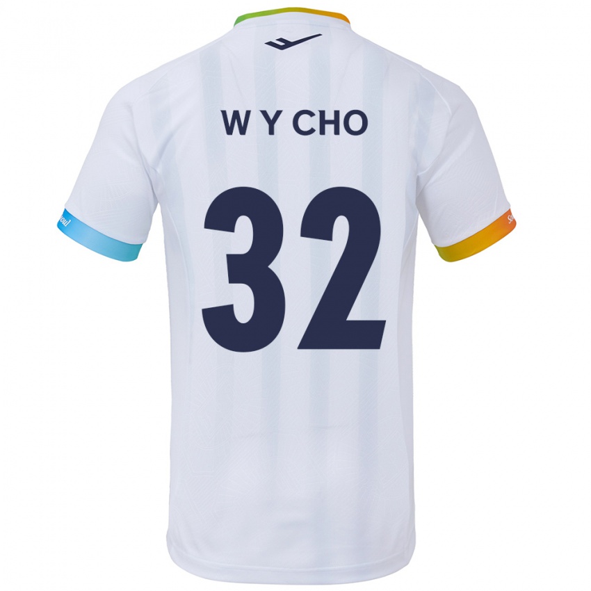 Kinder Young-Wook Cho #32 Weiß Blau Auswärtstrikot Trikot 2024/25 T-Shirt