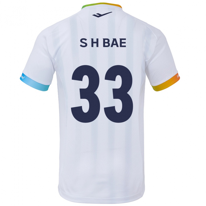 Kinder Hyun-Seo Bae #33 Weiß Blau Auswärtstrikot Trikot 2024/25 T-Shirt