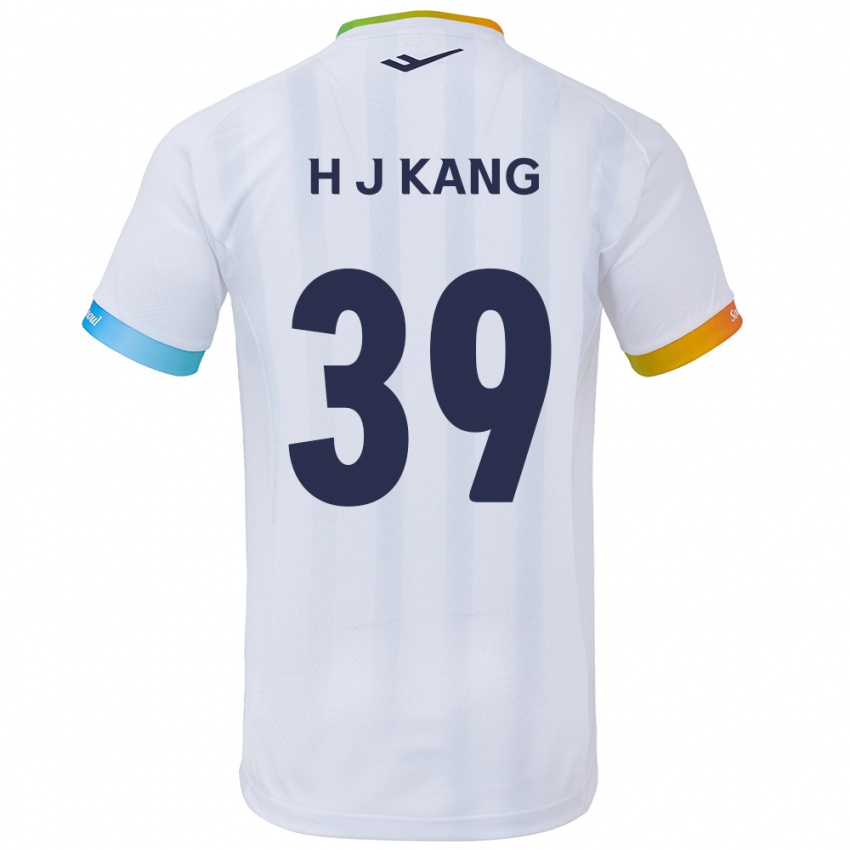 Kinder Ju-Hyeok Kang #39 Weiß Blau Auswärtstrikot Trikot 2024/25 T-Shirt