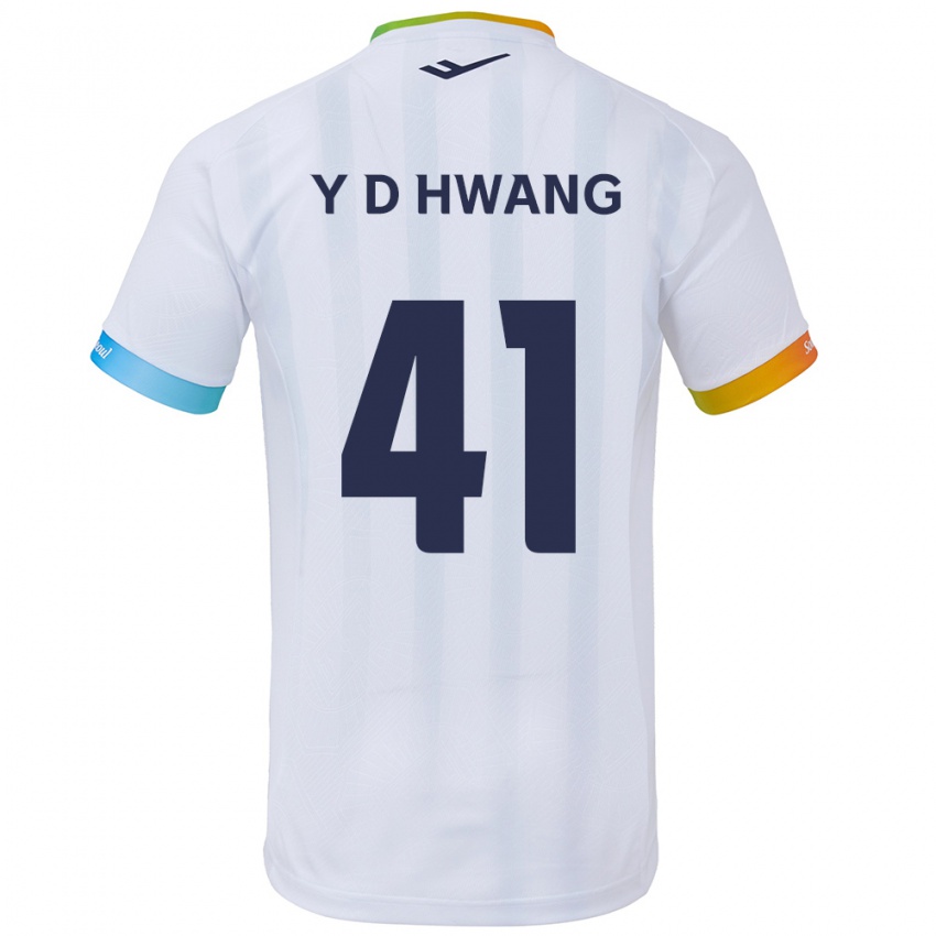 Kinder Do-Yoon Hwang #41 Weiß Blau Auswärtstrikot Trikot 2024/25 T-Shirt