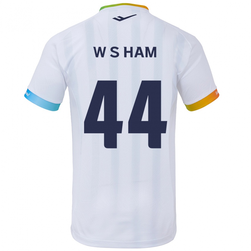 Kinder Sun-Woo Ham #44 Weiß Blau Auswärtstrikot Trikot 2024/25 T-Shirt