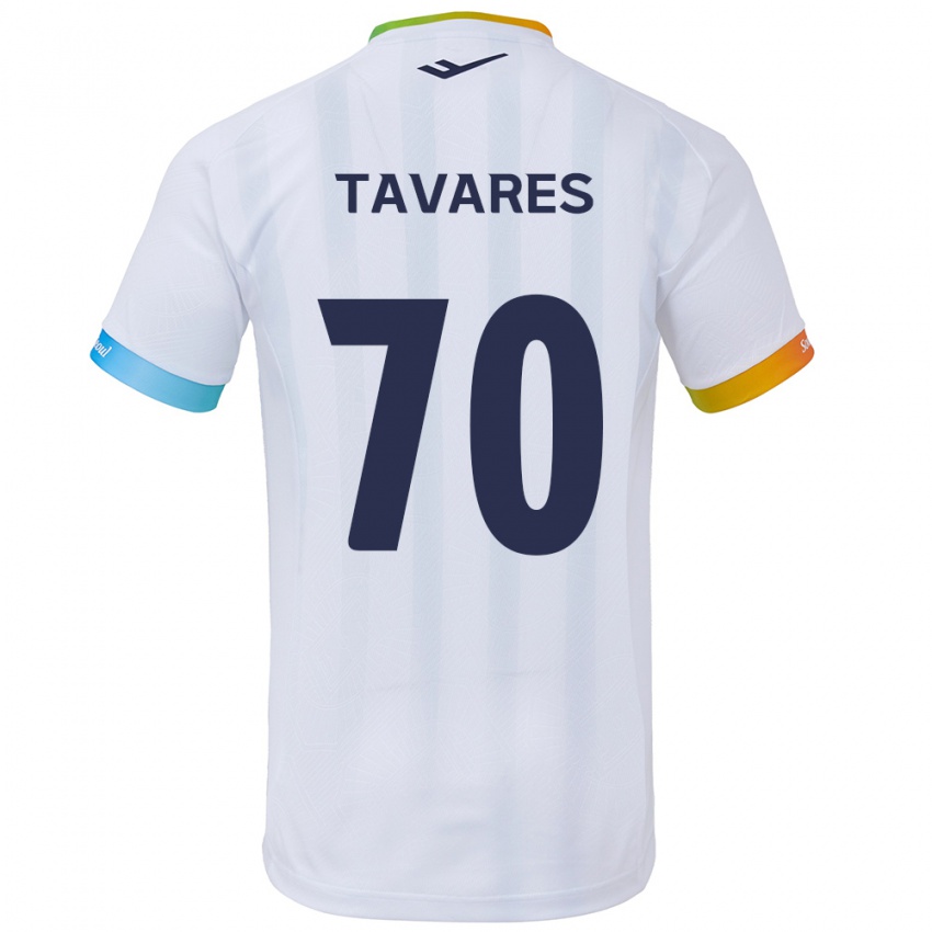 Kinder Ronaldo Tavares #70 Weiß Blau Auswärtstrikot Trikot 2024/25 T-Shirt