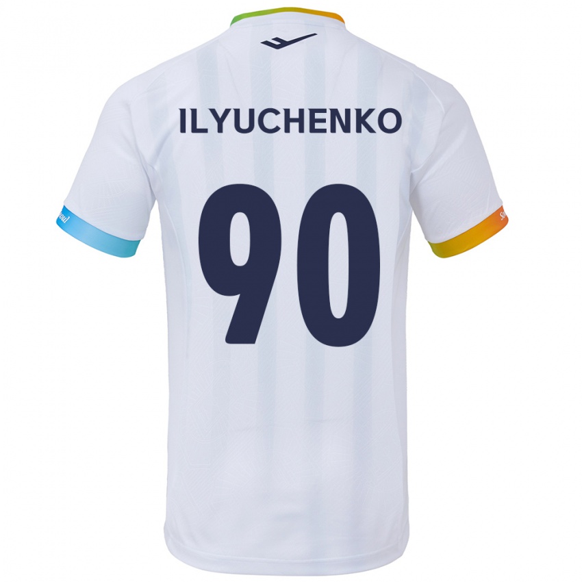 Kinder Stanislav Ilyuchenko #90 Weiß Blau Auswärtstrikot Trikot 2024/25 T-Shirt