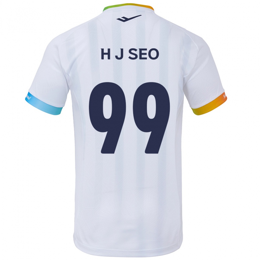 Kinder Ju-Hwan Seo #99 Weiß Blau Auswärtstrikot Trikot 2024/25 T-Shirt