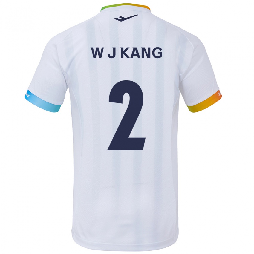 Kinder Jae-Won Kang #2 Weiß Blau Auswärtstrikot Trikot 2024/25 T-Shirt