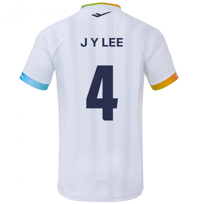 Kinder Young-Jun Lee #4 Weiß Blau Auswärtstrikot Trikot 2024/25 T-Shirt