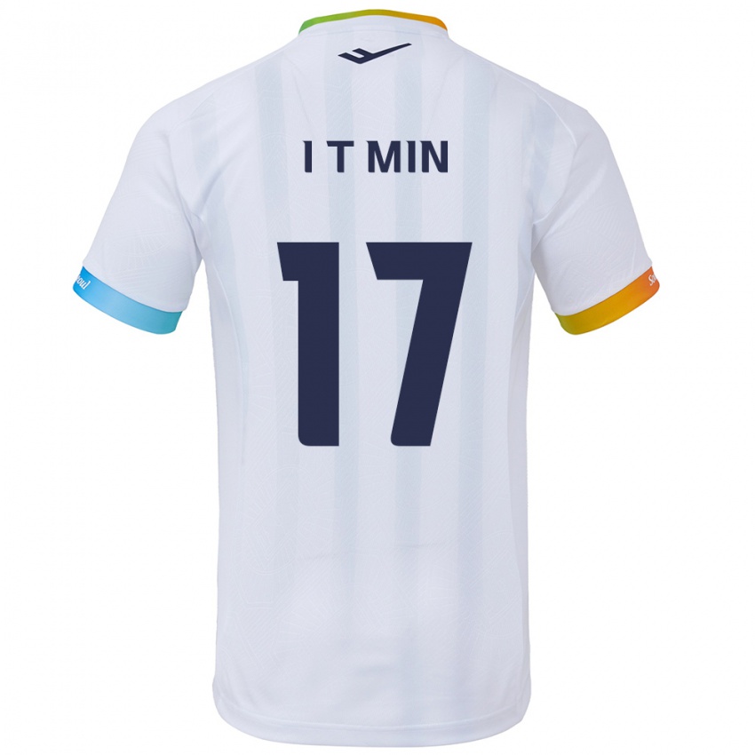 Kinder Tae-In Min #17 Weiß Blau Auswärtstrikot Trikot 2024/25 T-Shirt